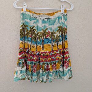 Vintage Jams World 90s Tropical Colorful Skirt Size S W831-BOVO Bon Voyage